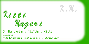 kitti mageri business card